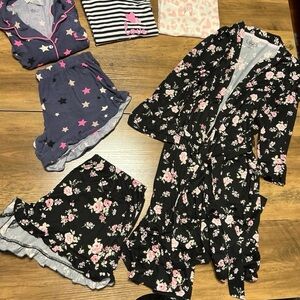 Pajamas bundle - shorts, top, robe, long sleeve